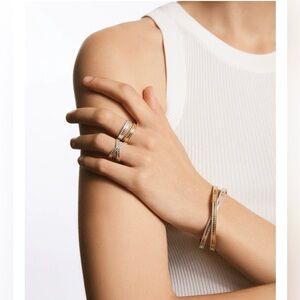 Anna Beck Two-Tone Pavé Ring Set in Gold & Silver